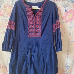 Vineyard Vines Dark Blue Embroidered Tunic Dress